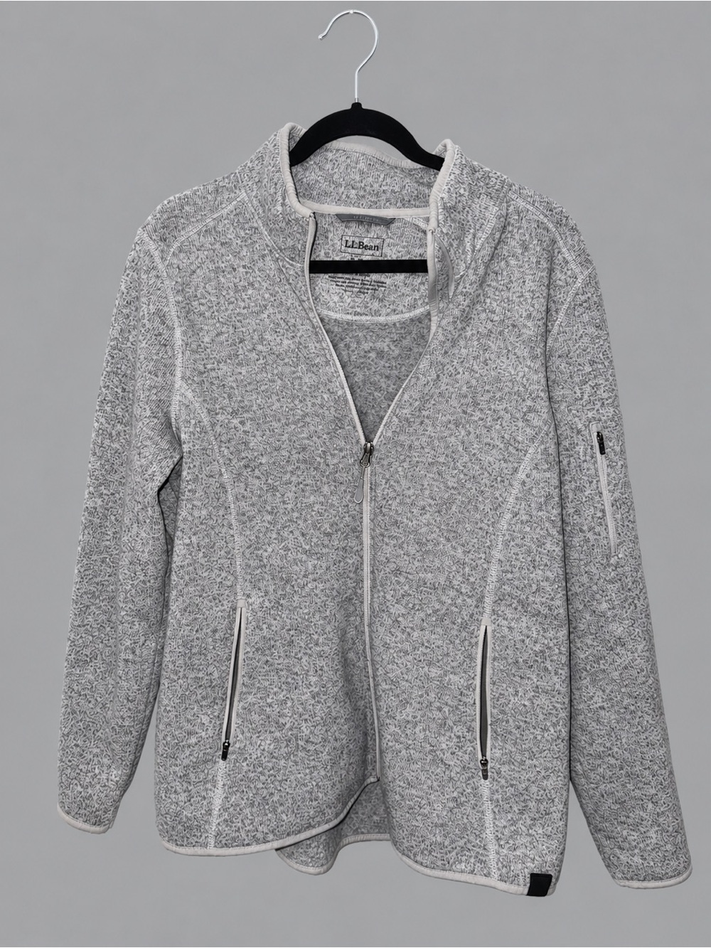 L.L.Bean Women’s XL Gray Sweater Fleece Full Zip Jacket Zip Pockets
